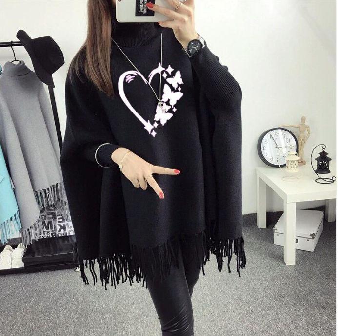 Women Fleece Poncho shawl