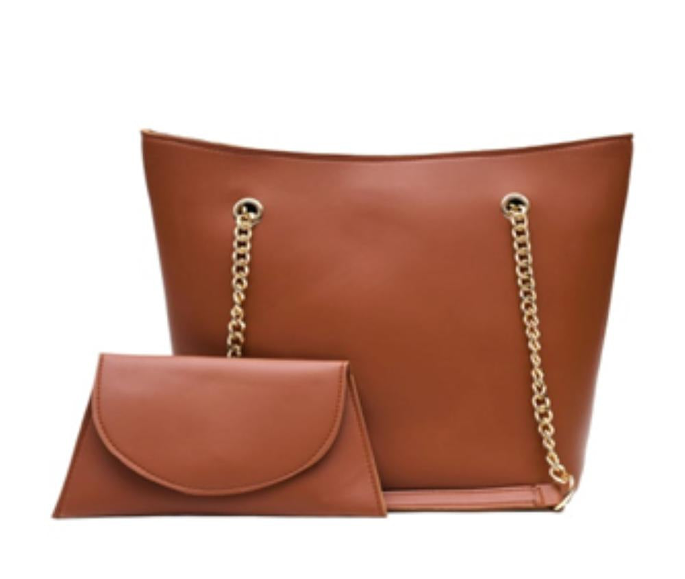 Women Leather Plain Tote Bag