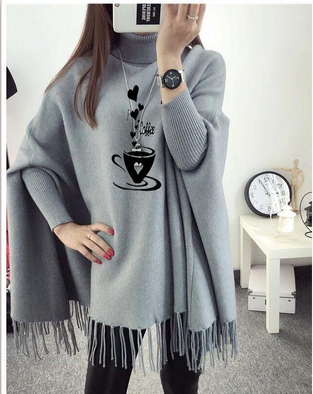 Women Fleece Poncho shawl