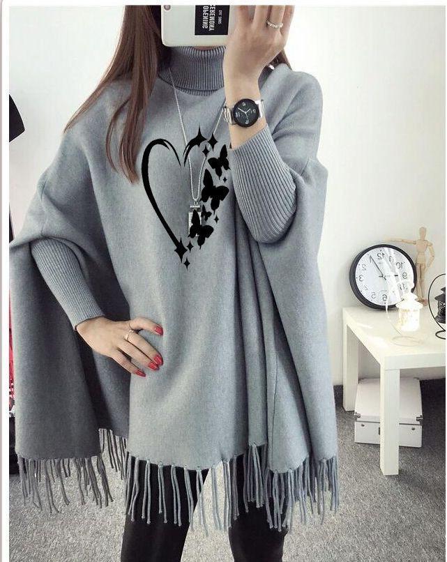 Women Fleece Poncho shawl