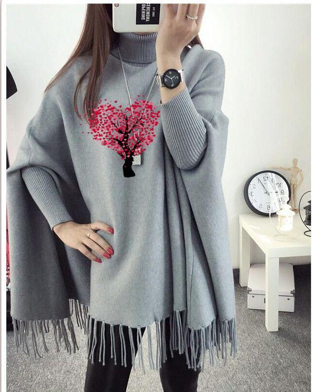 Women Fleece Poncho shawl